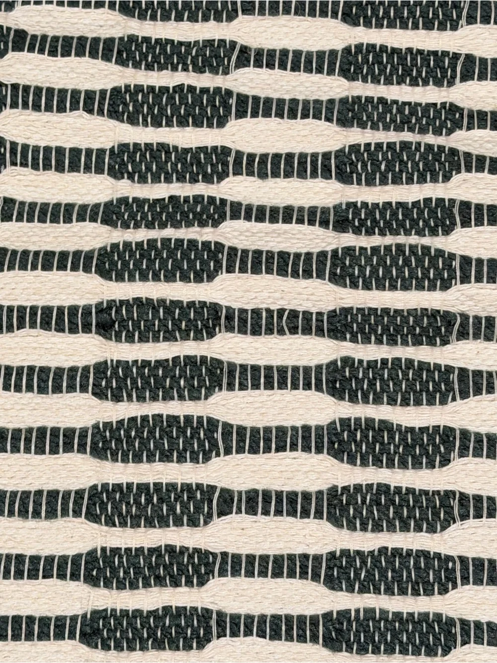 West Elm Cream and Green Woven Decorative Pillow Cover 20”X20”